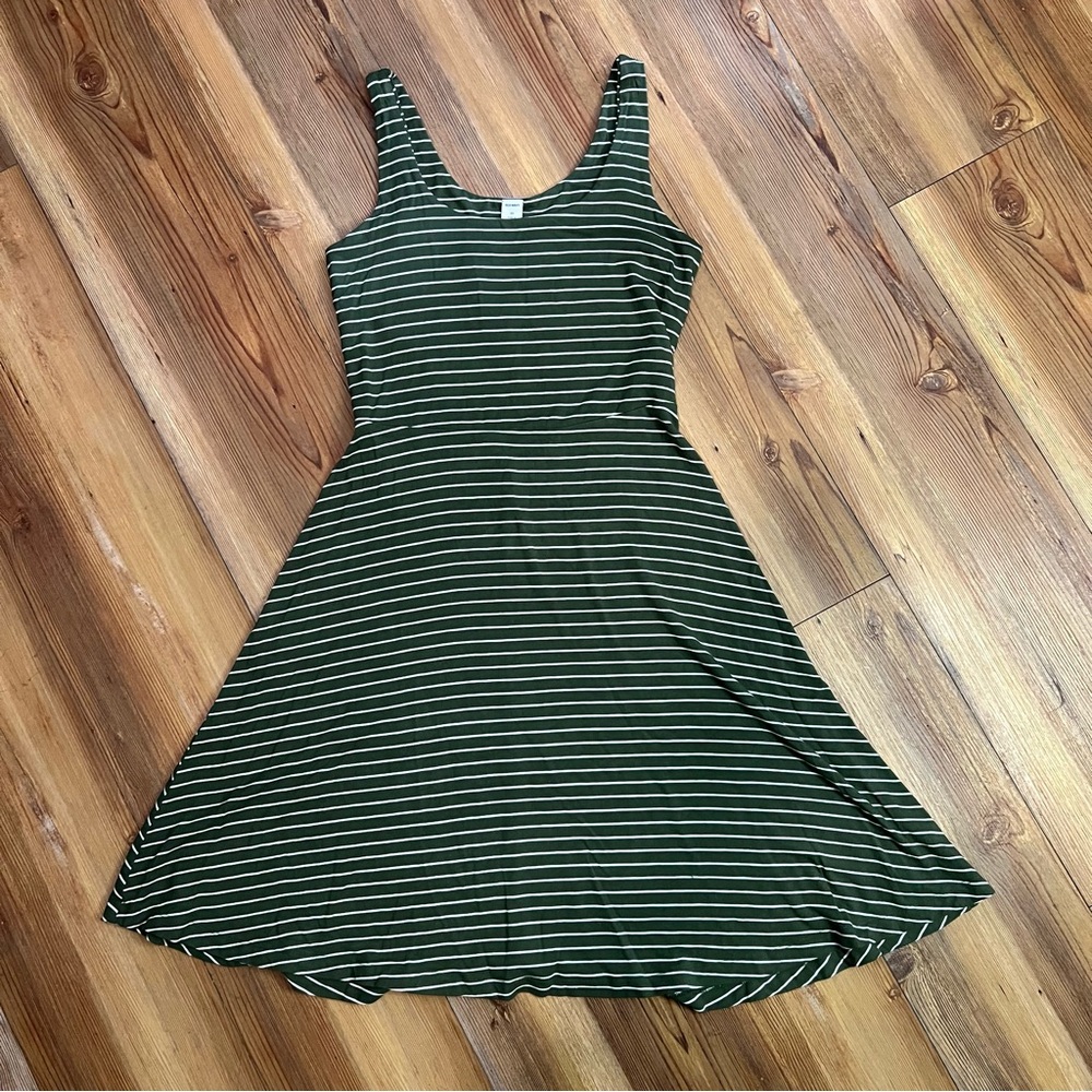 Old Navy Olive Green Striped Dress size xs